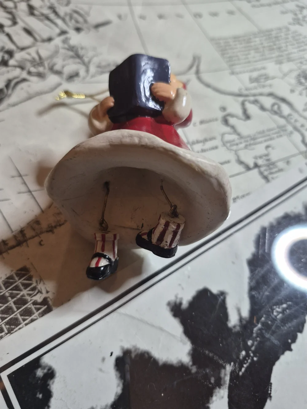 Red Caroler Figurine Holiday Ornament - Vintage